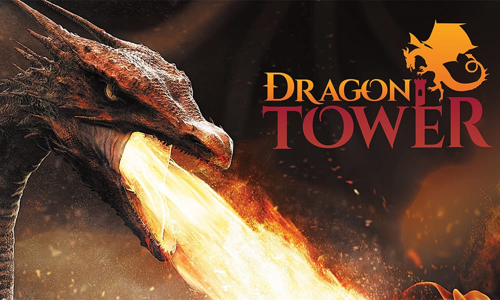 Dragon Tower Cover - Dragon breathing fire