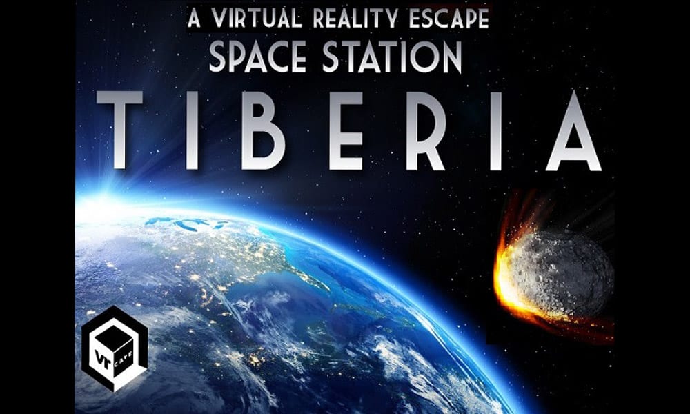 Space Station Virtual Reality Escape Room Image - Earth with Asteroid