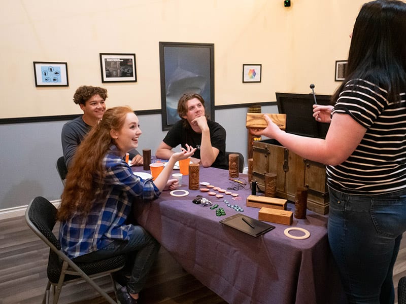 teens playing an escape game